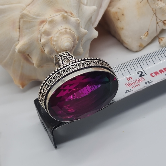 Large Silver Ring Bright Large Pink Spinel Stone - Picture 15 of 15